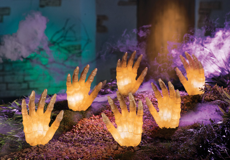 Lighted Halloween Staked Hands