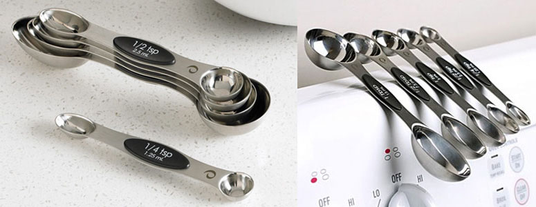 Magnetic Measuring Spoons - Stainless Steel