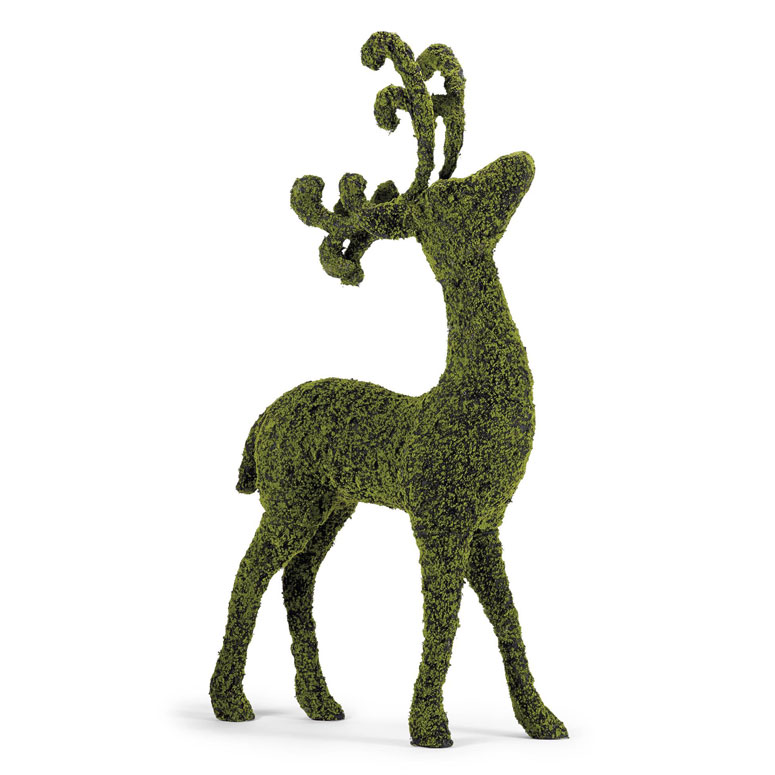 Majestic Moss Reindeer Statue