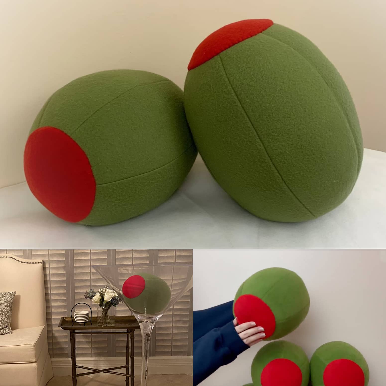 Martini Olive Pillows