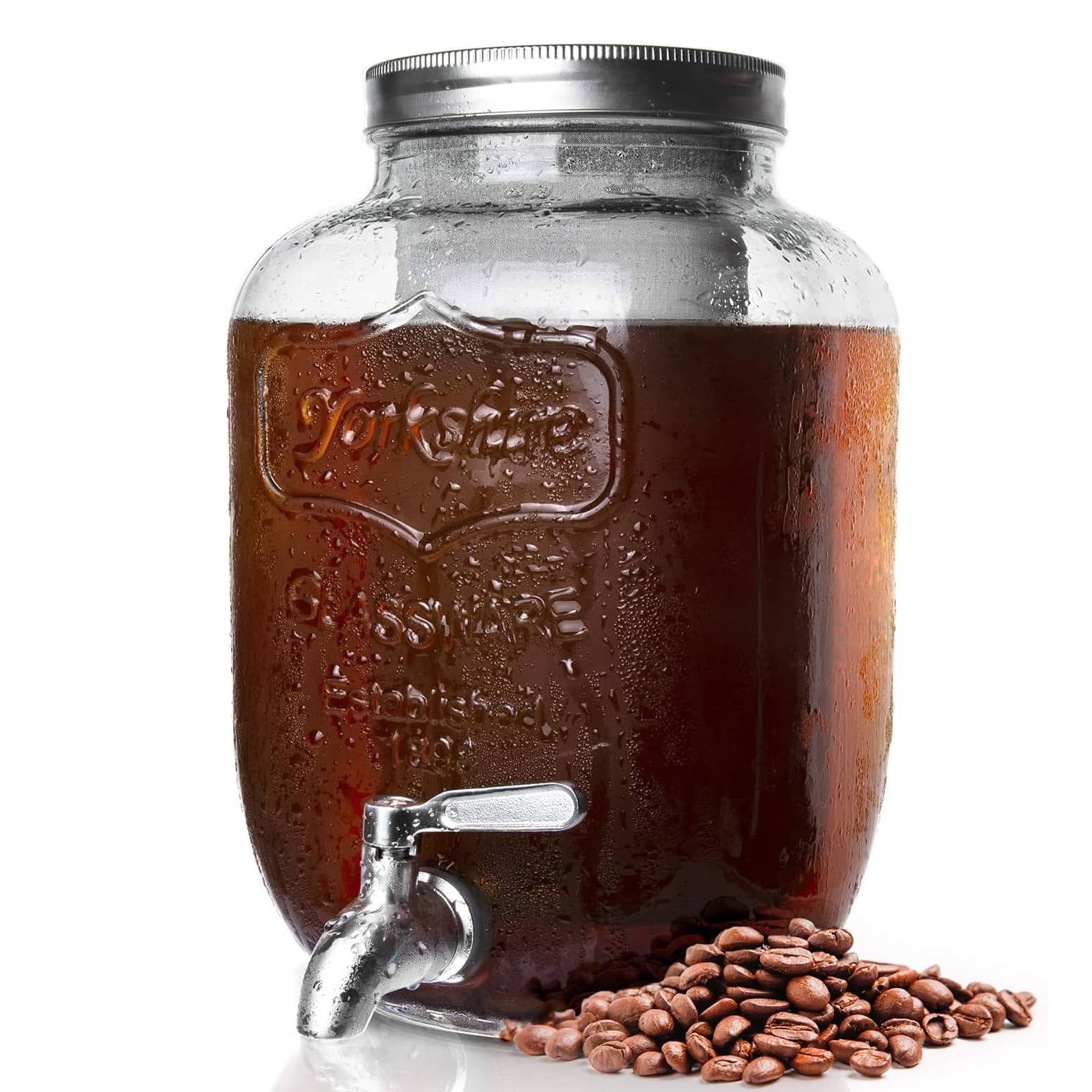 Mason Jar Cold Brew Coffee Maker / Dispenser with Stainless Steel Spigot