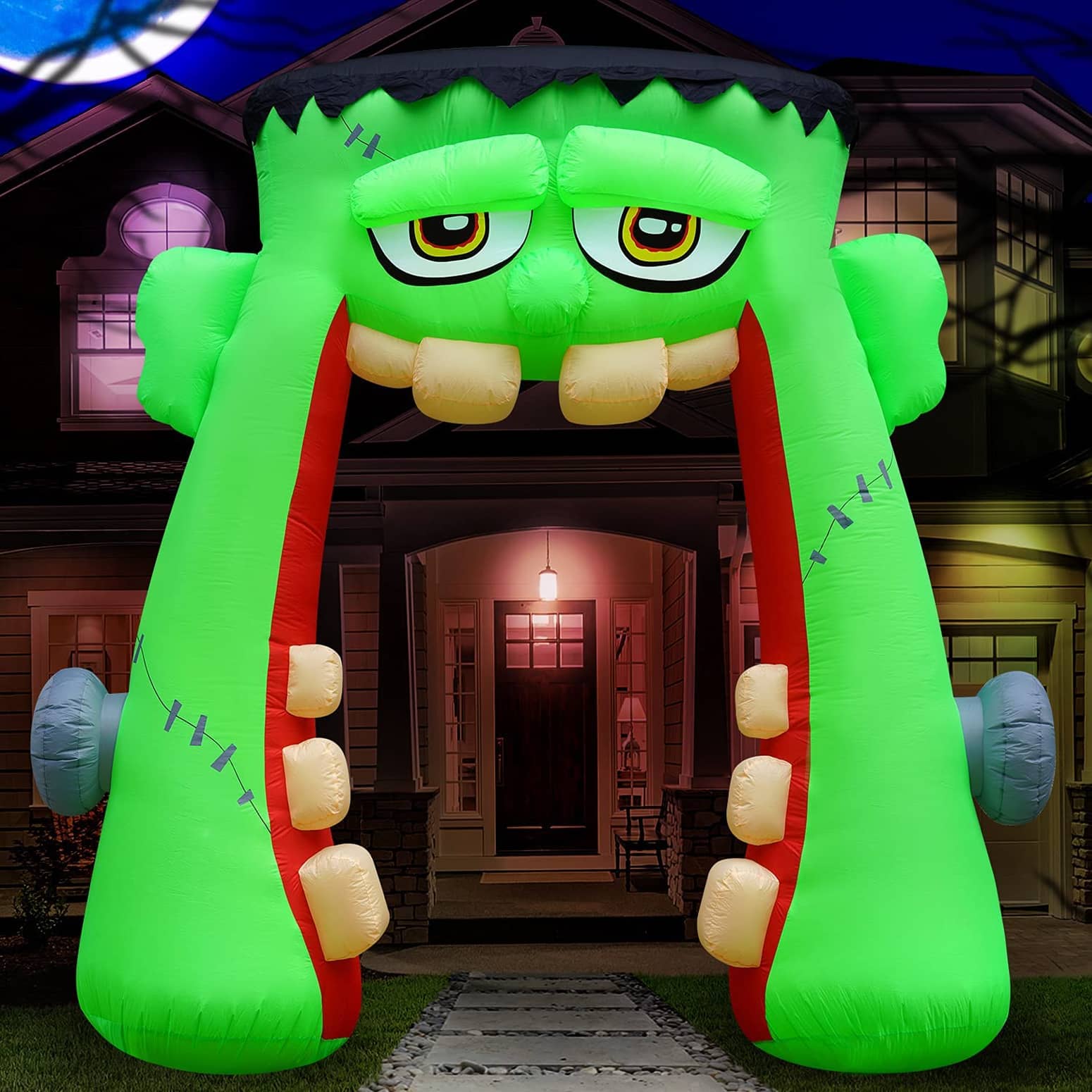 Massive Inflatable Frankenstein Monster Mouth Archway - 10 Foot Tall!