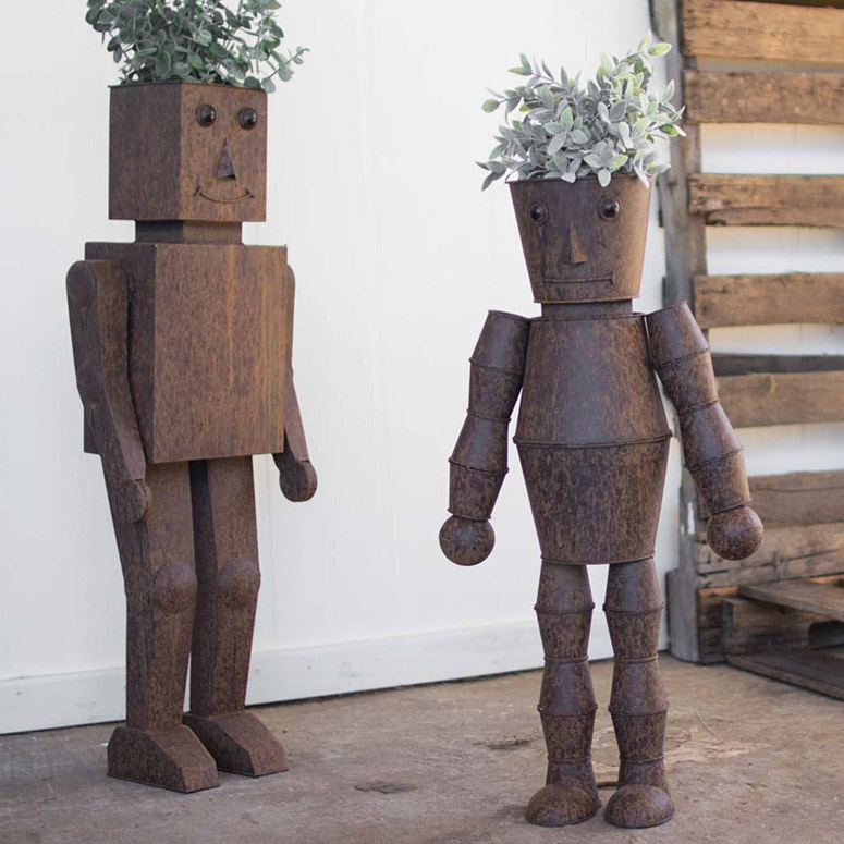 Metal Robot Planters