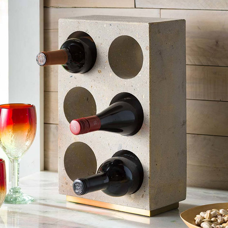 Minimalist Concrete Wine Bottle Holder