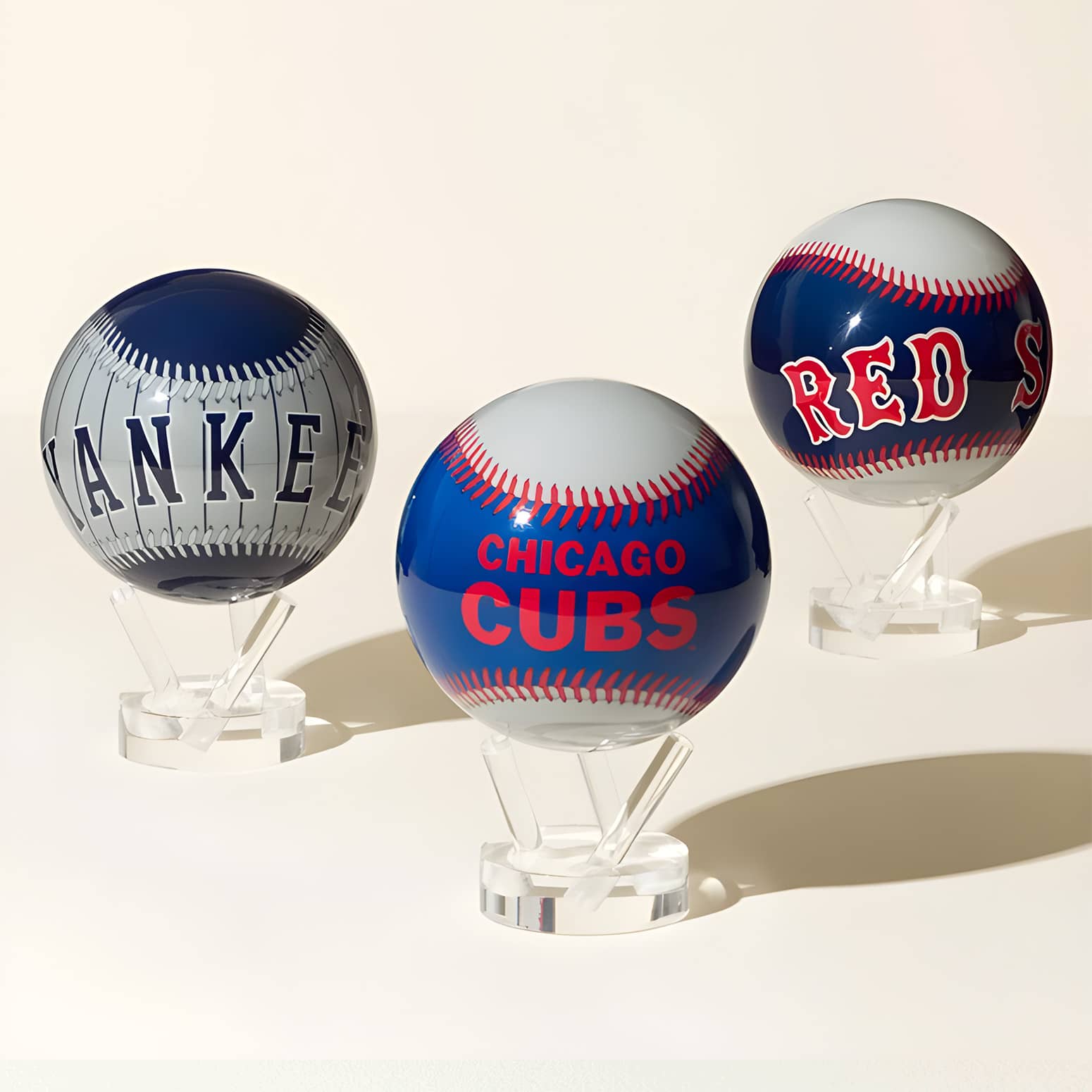 MLB Mova Globes - Rotating Baseballs Powered by Light and Earth's Magnetic Field