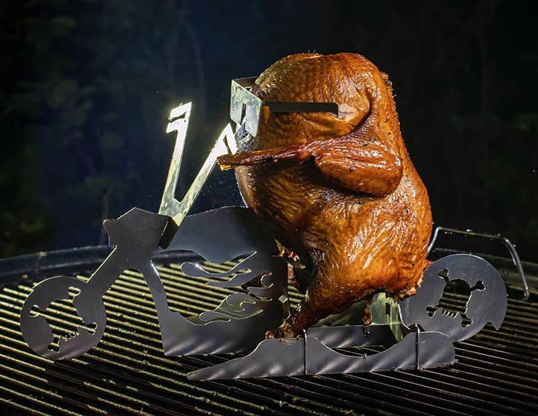 Beer Chicken for Grill,Stainless Steel Grill,Chicken Roaster Stand for Outdoor Grilling Portable Chicken Stand Peer American Motorcycle BBQ Chicken Rack Stand Biker Chick Beer Can Chicken Stand