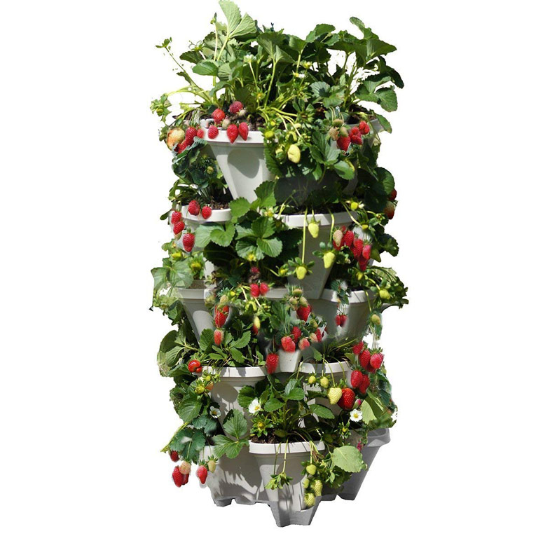 Mr. Stacky - Vertical 5-Tier Strawberry / Herb / Flower Planter