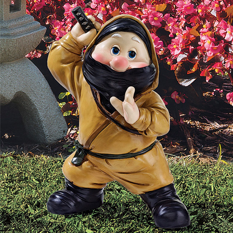 Ninja Garden Gnome Statue