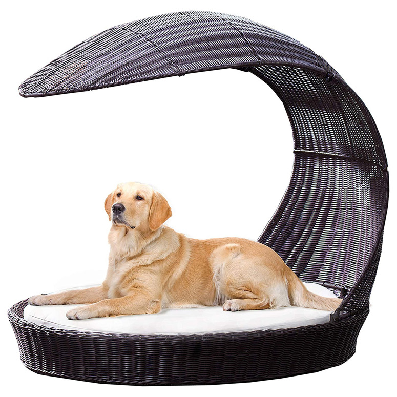 Outdoor Rattan Chaise Lounger For Dogs
