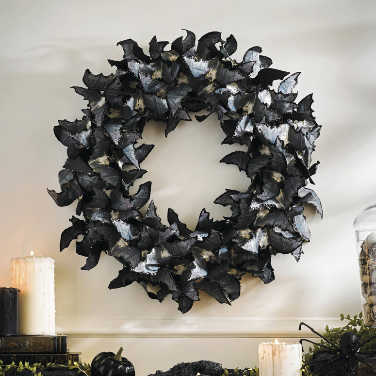 Paper Bats Halloween Wreath