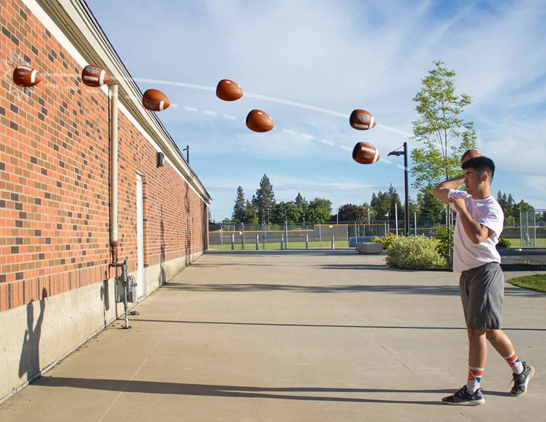 Passback Football - Throw Against a Wall and It Spirals Back To You!