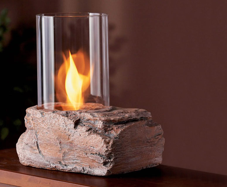 Real Flame Ledgerock Tabletop Firepit, Indoor Gel Fire Pit