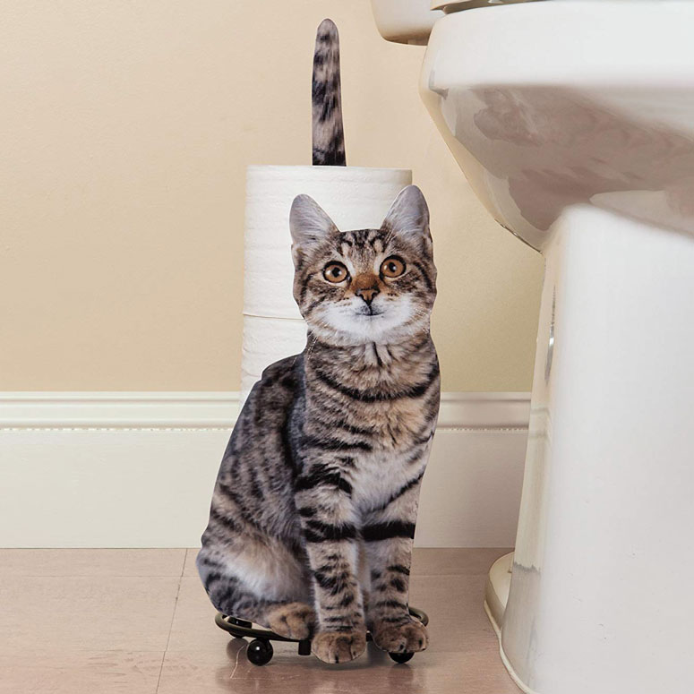 Photorealistic Cat Toilet Paper / Paper Towel Holder