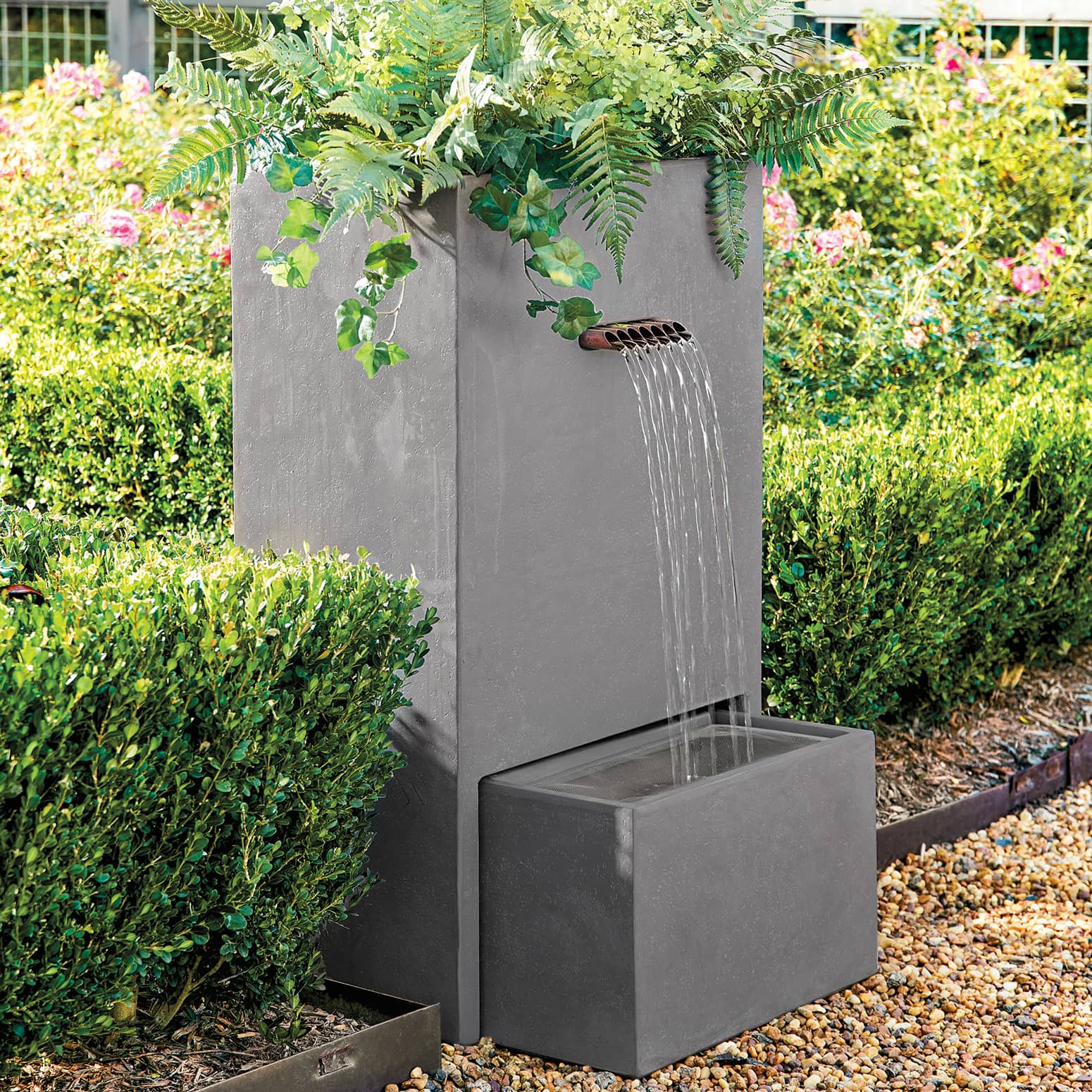 Placid Concrete Fountain / Planter