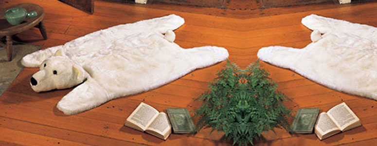 Polar Bear Rug The Green Head, Fake Bear Rug For Nursery