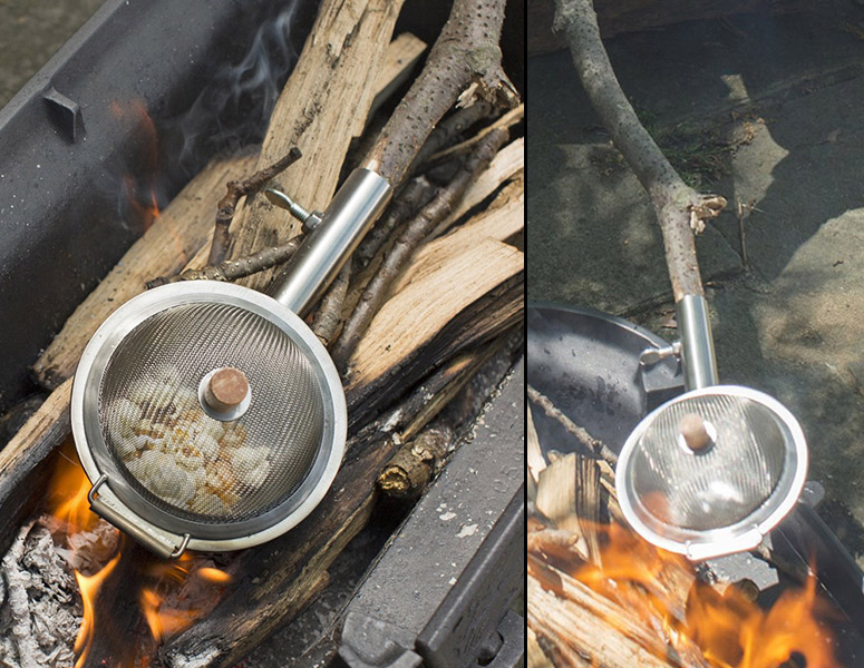 Portable Campfire Popcorn Maker - Uses a Tree Branch as a Handle