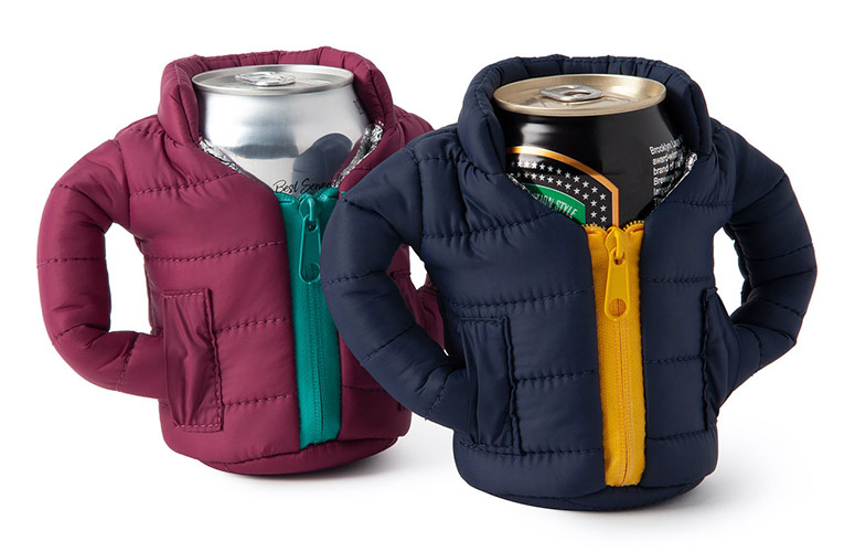 Puffer Jacket Beer Can Koozies