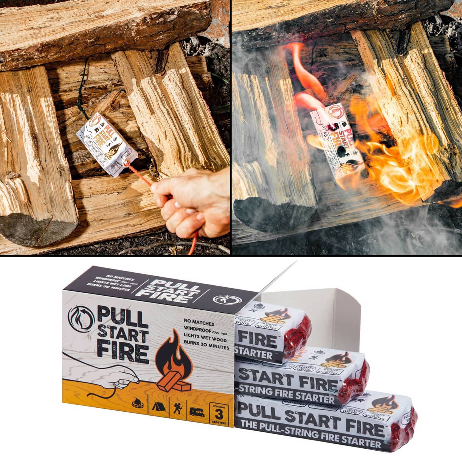 Premium Fire Starters by Fire Easy Light Wick Fire Waterproof | 50 count box Up to 200 fires 