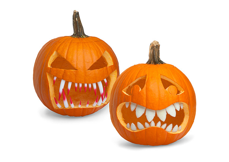 Pumpkin Teeth - Bloody Fangs or Glow-in-the-Dark