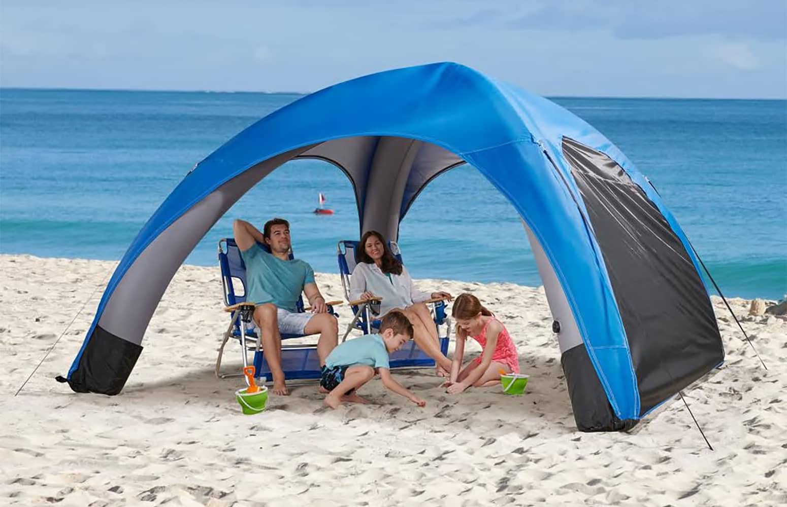 Quick-Inflating Portable Sun Shade