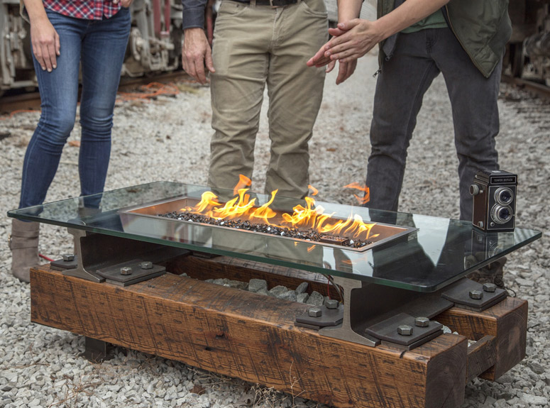 Rail Yard Studios Fire Pit w/ Sound-Reactive Flames