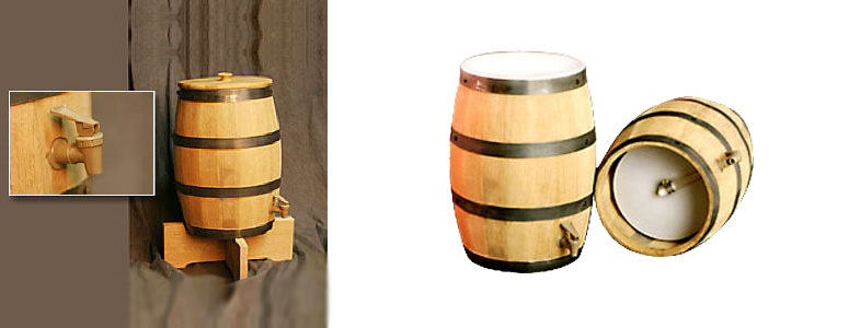 Real Wooden Barrel Drink Dispenser