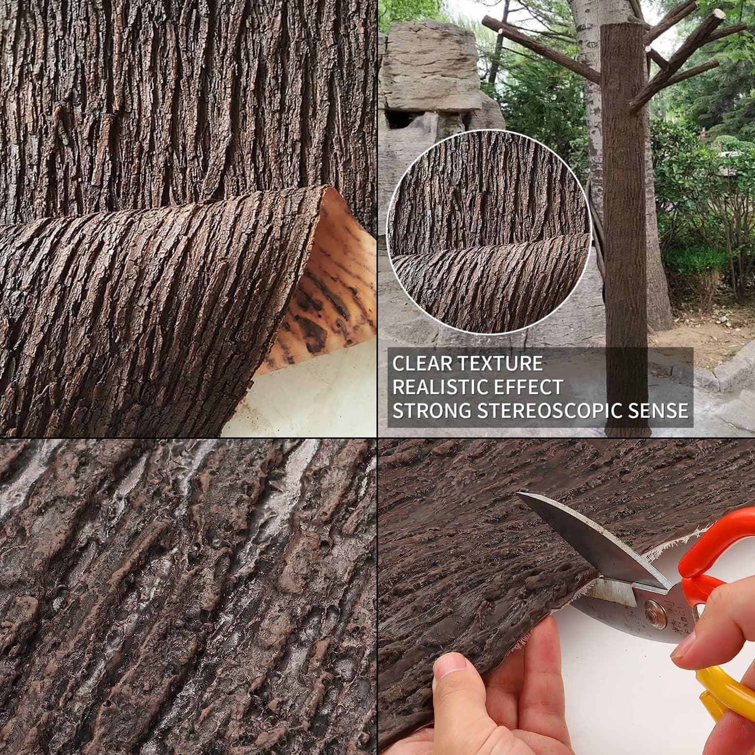 Realistic Silicone Tree Bark Sheets