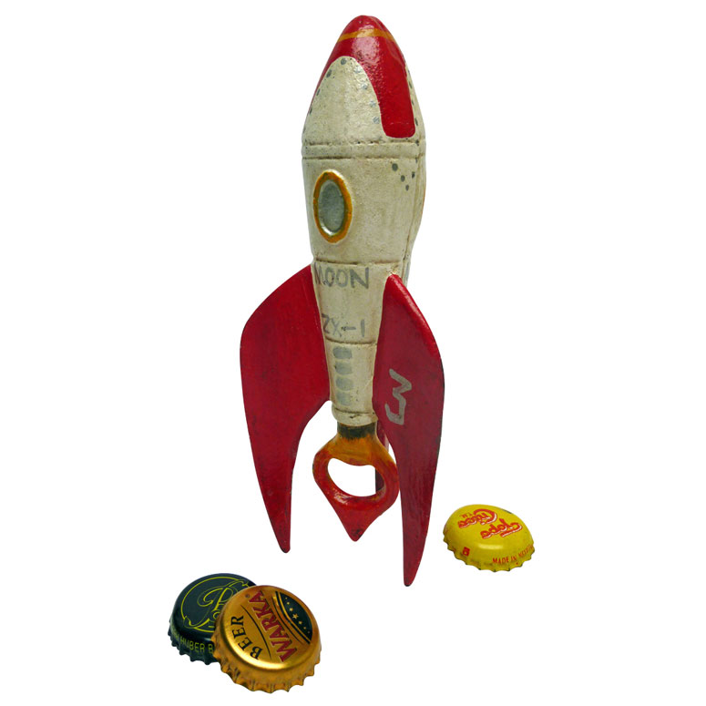 Retro Rocket Ship Cast Iron Bottle Opener