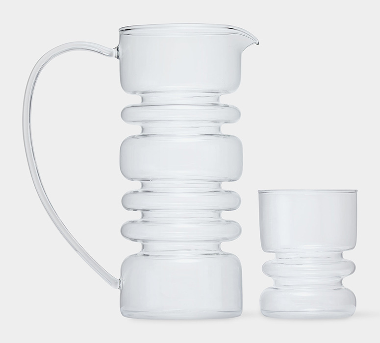Rings Carafe and Glass