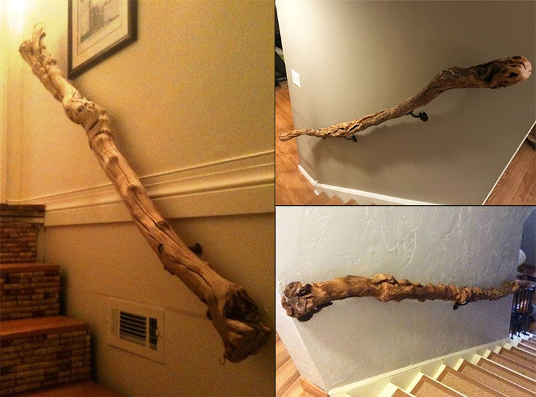 Rustic Grapevine Handrails