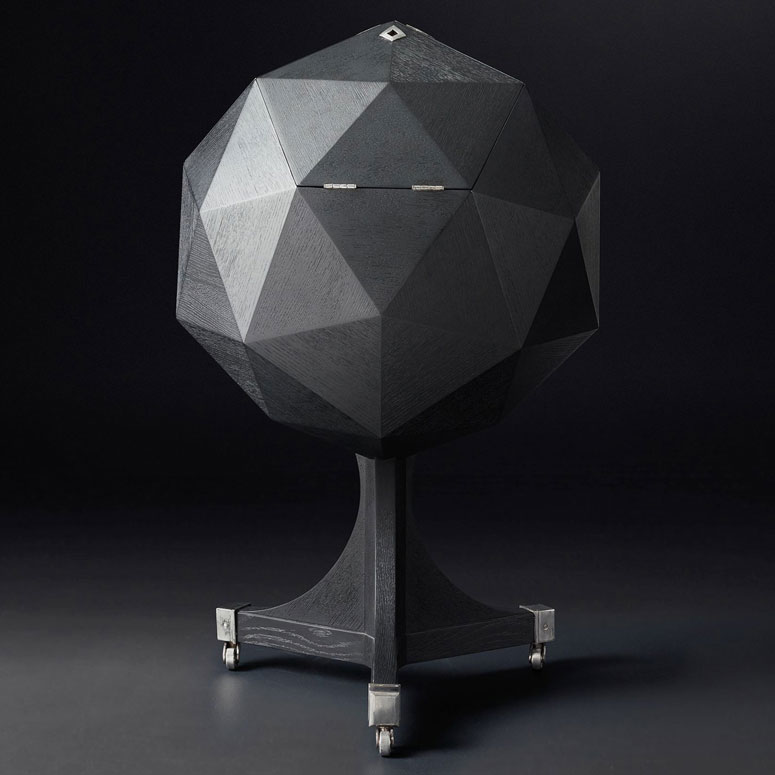 Sculptural Polyhedron Bar Cart