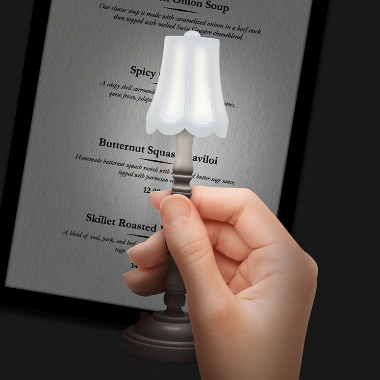 Shine + Dine - Portable LED Menu Lamp