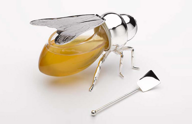 Silver Plated Honey Bee Jar
