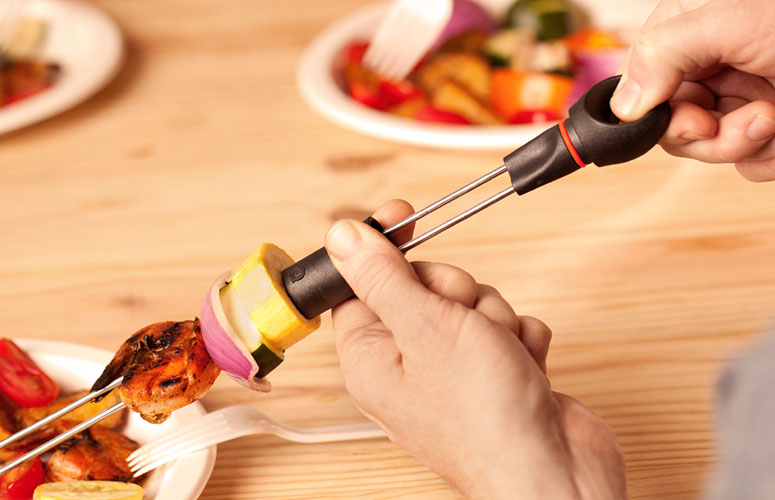 Slide and Serve - Double-Prong Sliding Skewers