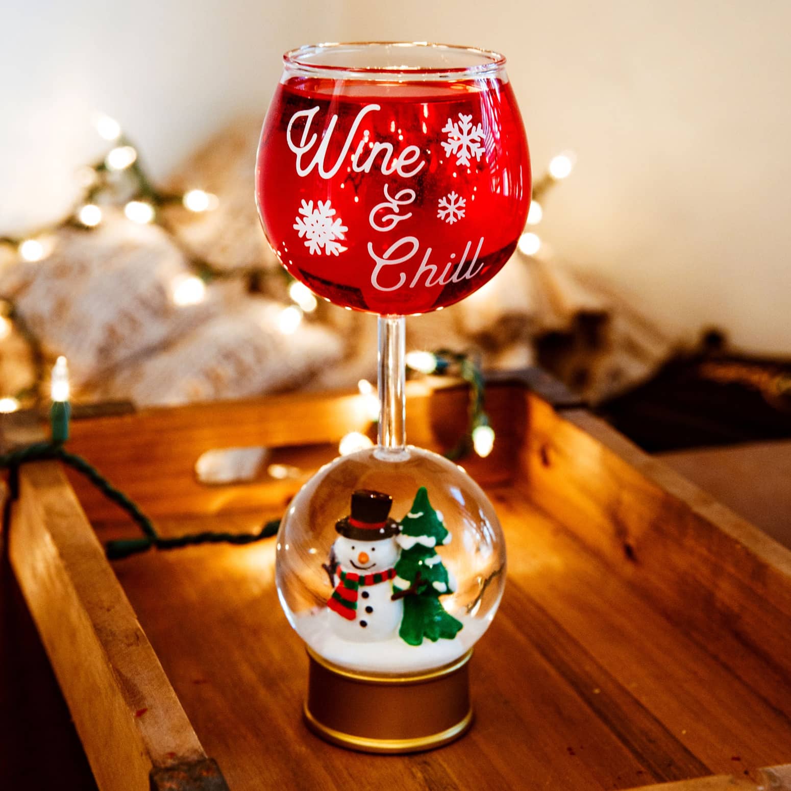 Snow Globe Wine Glass