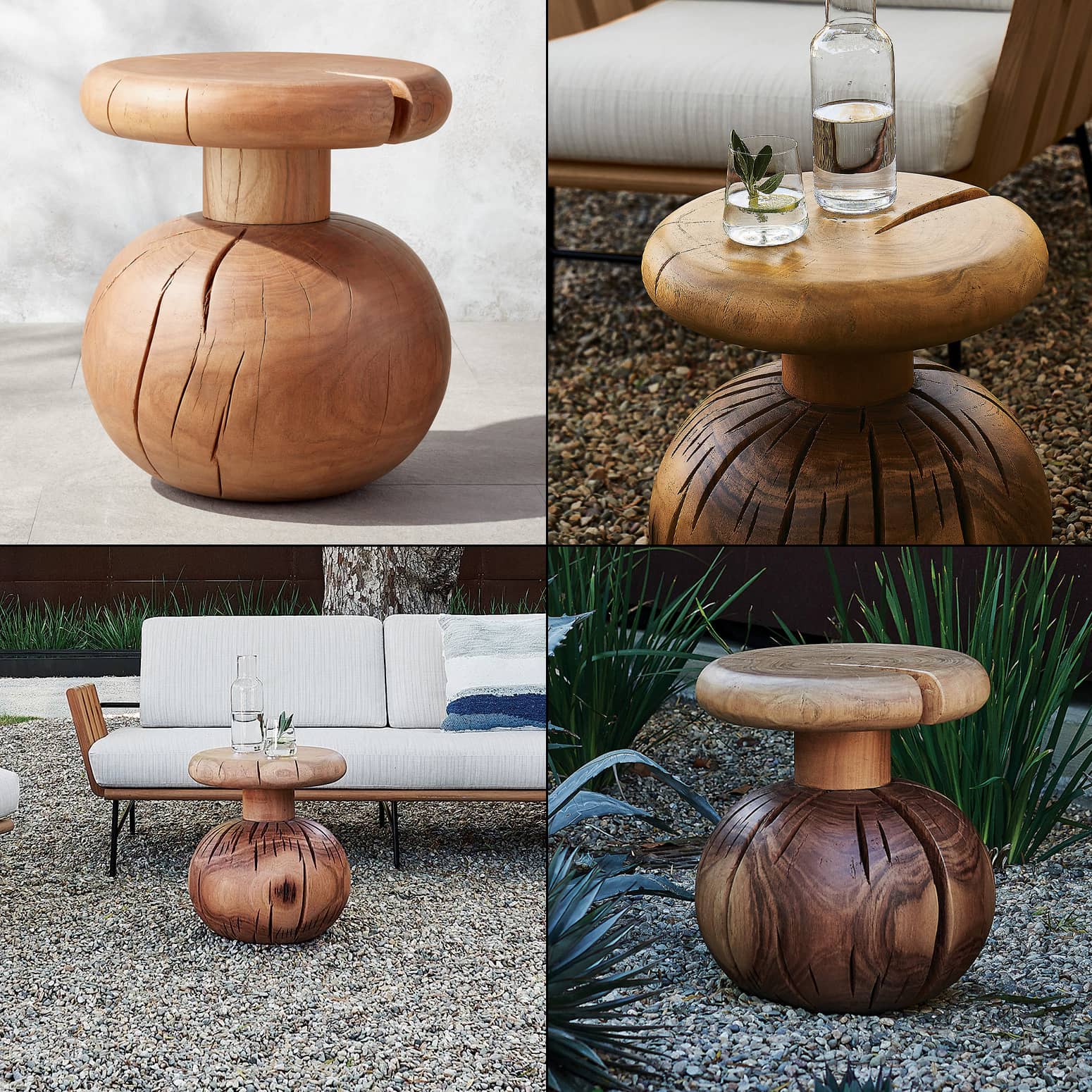 Solid Acacia Wood Outdoor Accent Table