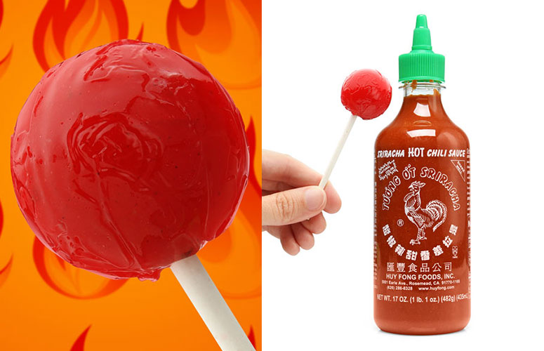 Sriracha Hot Chili Sauce Lollipops