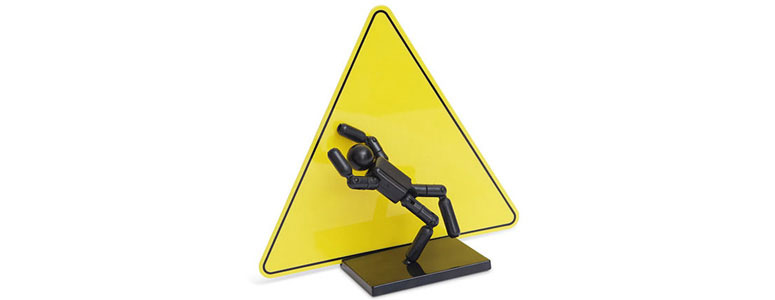 Stickman Action Figure Warning Sign