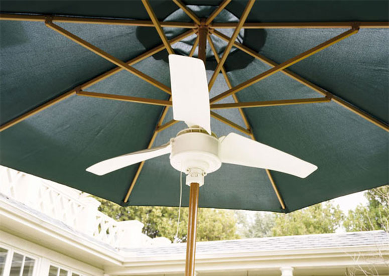Summer Blast Umbrella Fan, Battery Powered Outdoor Ceiling Fan