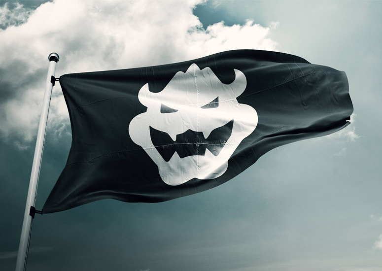 New Super Mario Bowser Flag