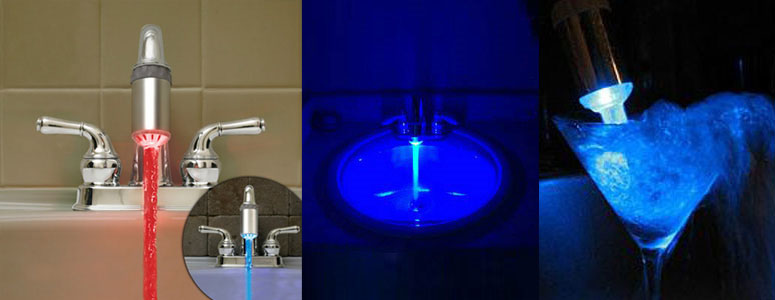 Temperature Sensitive Blue/Red LED Faucet Lights!