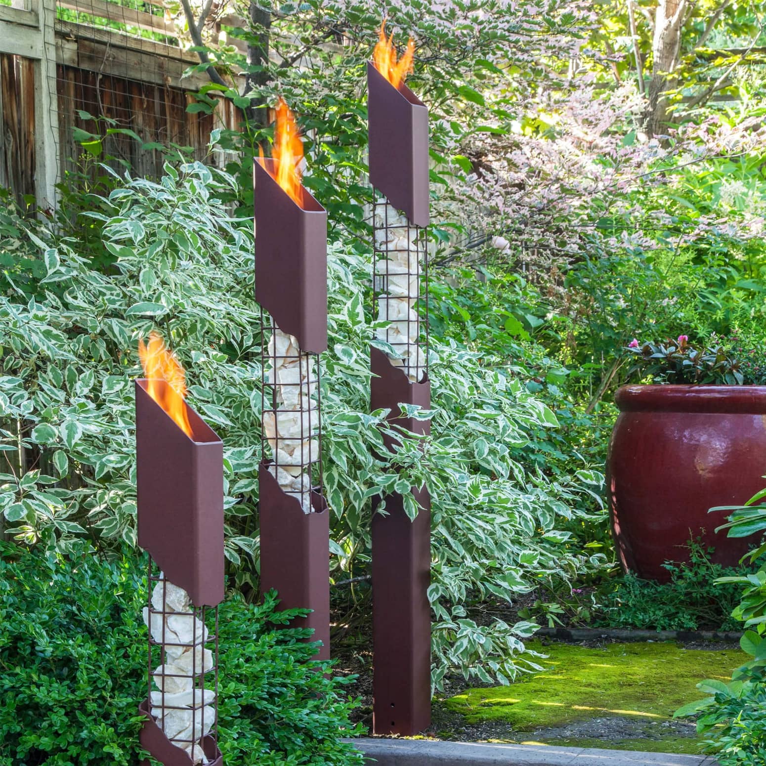 Terra Flame Corten Steel Mason Torches