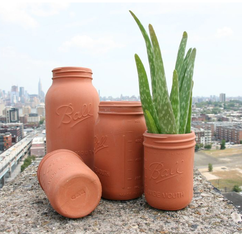 Terracotta Mason Jar Pots