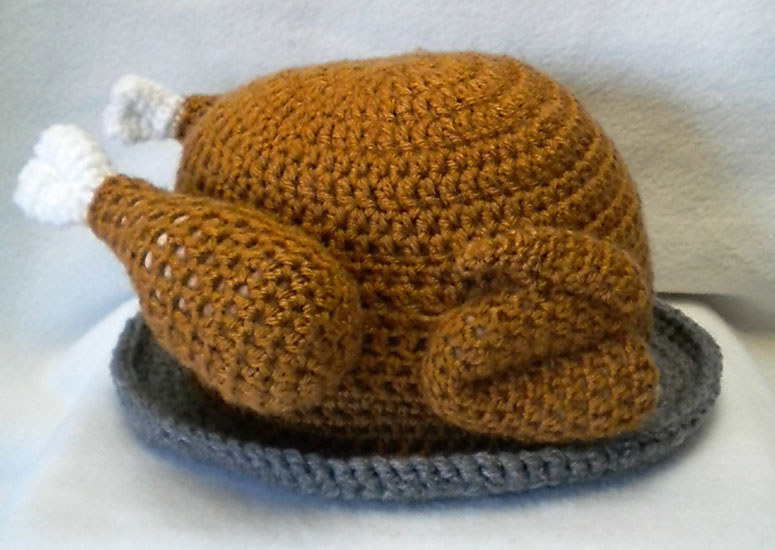 Thanksgiving Turkey Platter Crocheted Hat