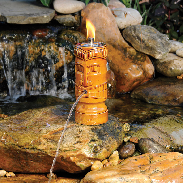Tiki Torch Water Spitter - Illuminates and Aerates Backyard Ponds