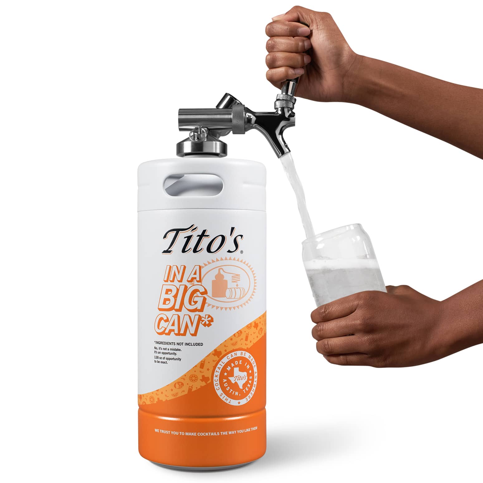 Tito's in a Big Can - Cocktail Dispensing Mini Keg