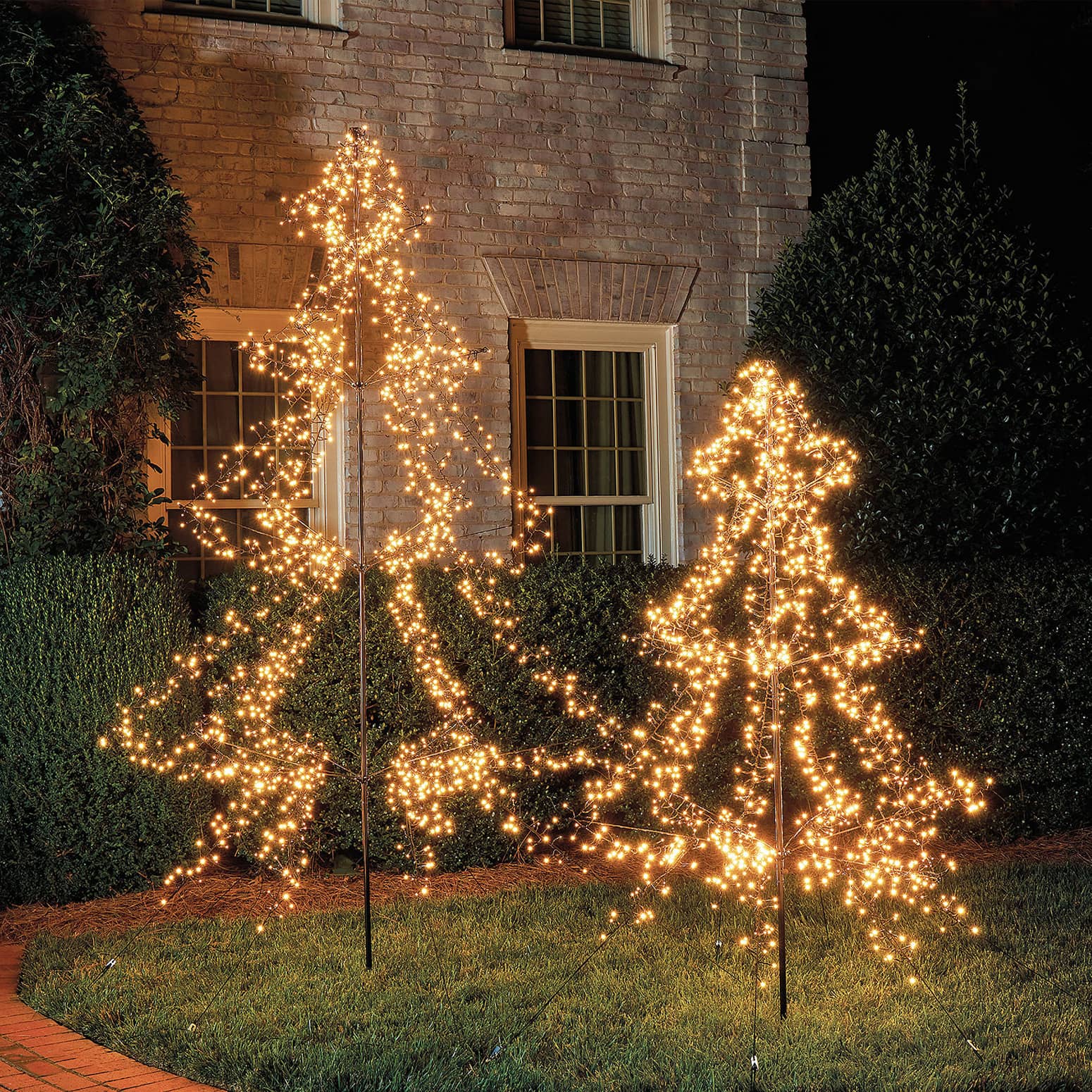 Twinkling LED Staked Christmas Tree Silhouettes