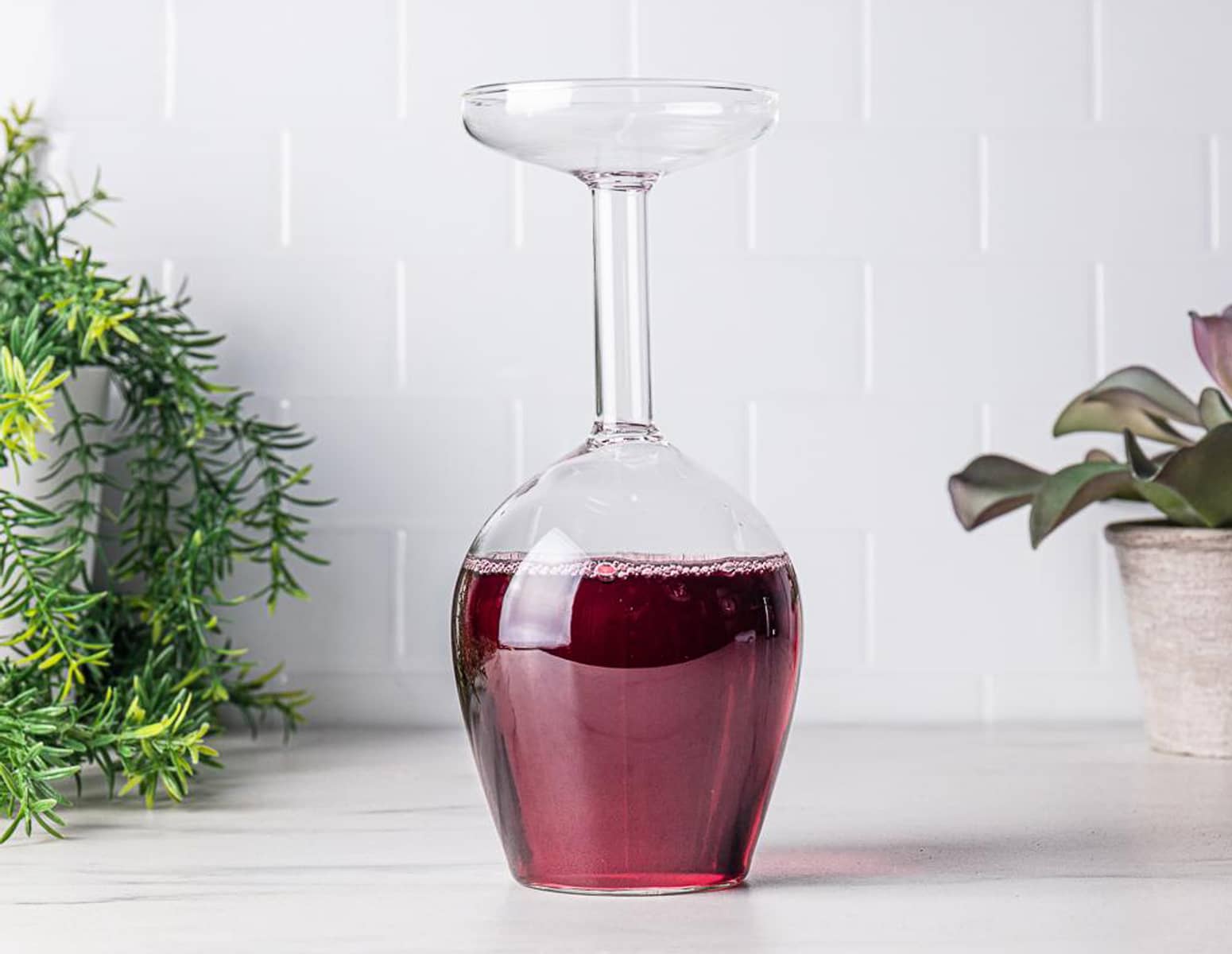 Upside-Down Wine Glass