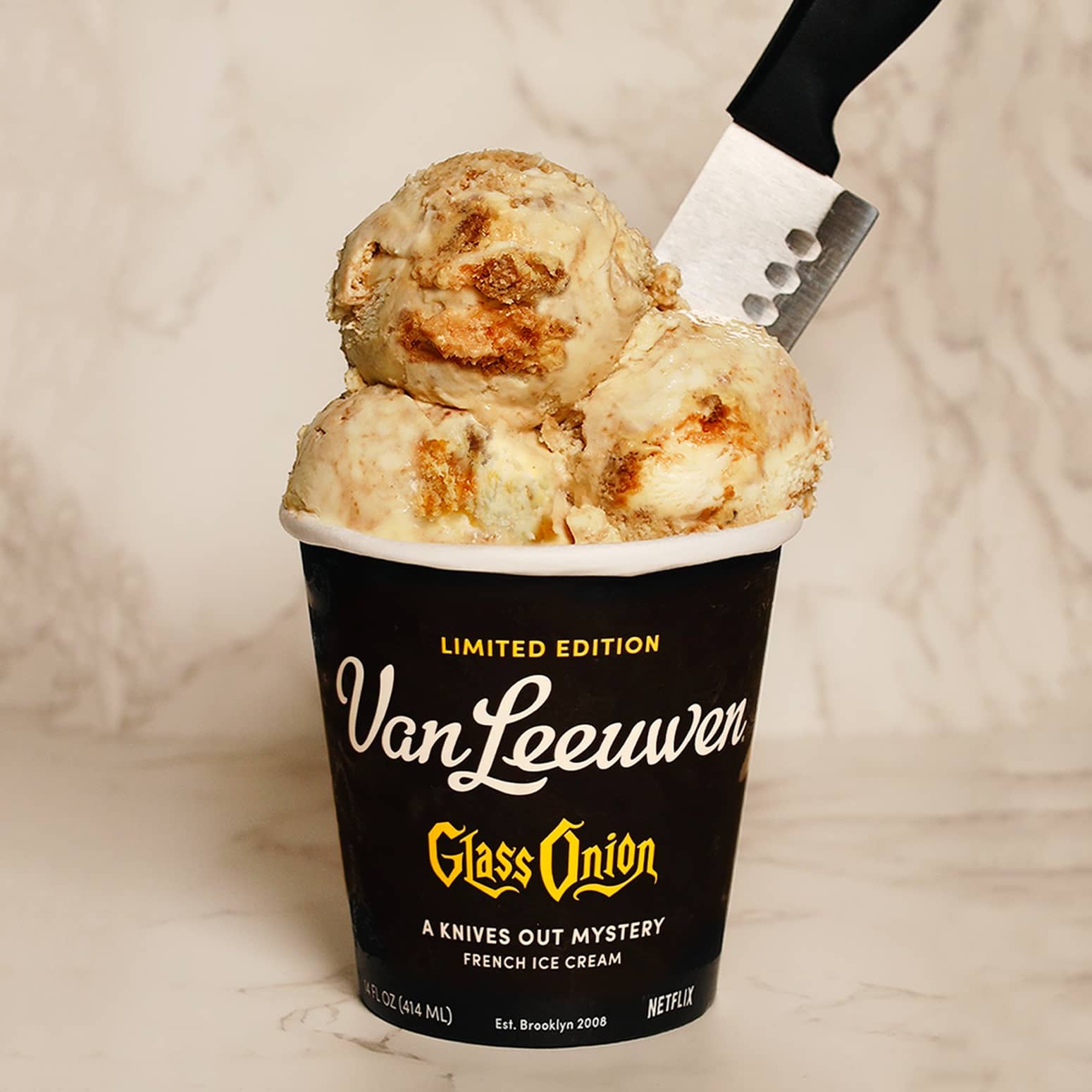 Van Leeuwen Glass Onion: A Knives Out Mystery Flavor Ice Cream