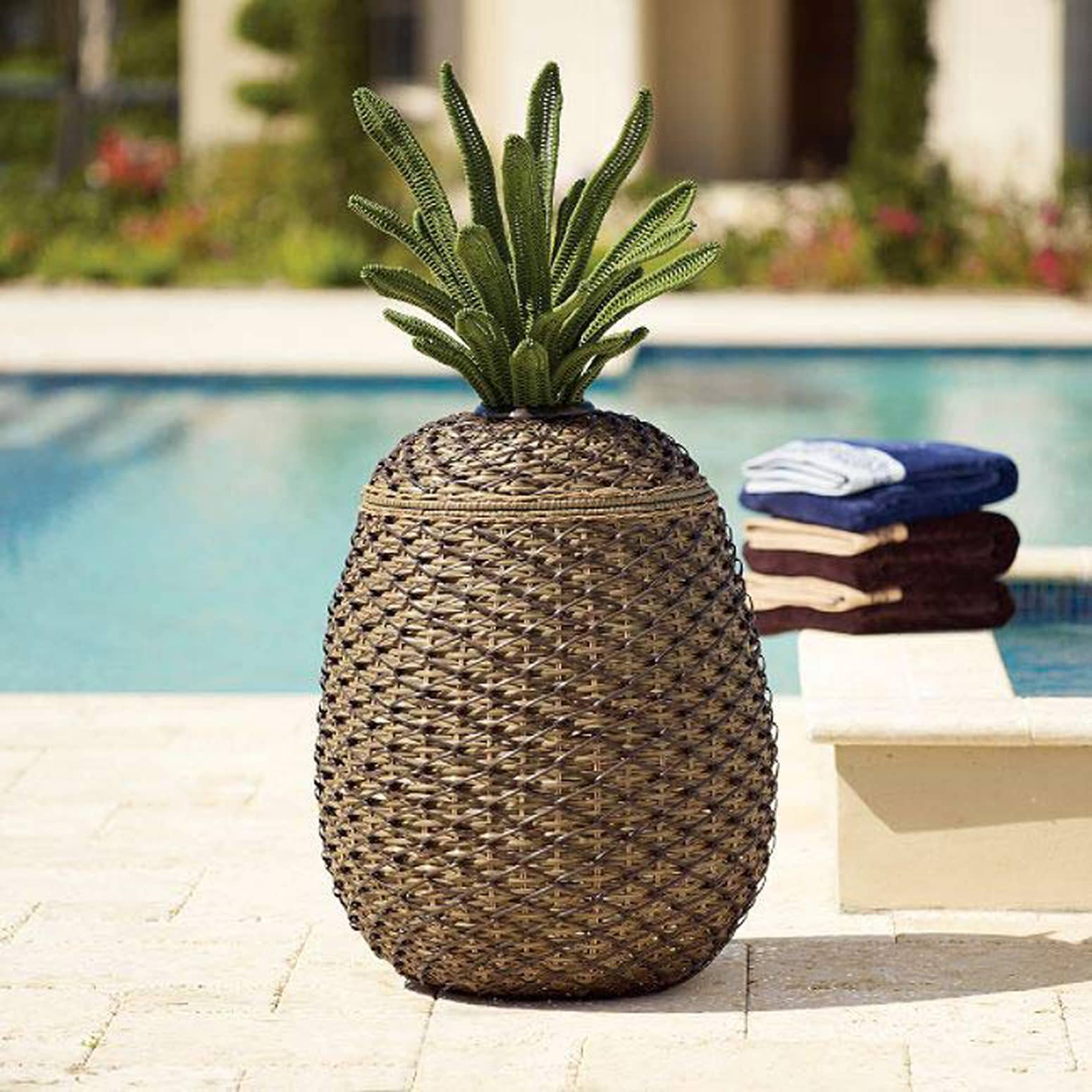 Wicker Pineapple Storage Basket / Hamper